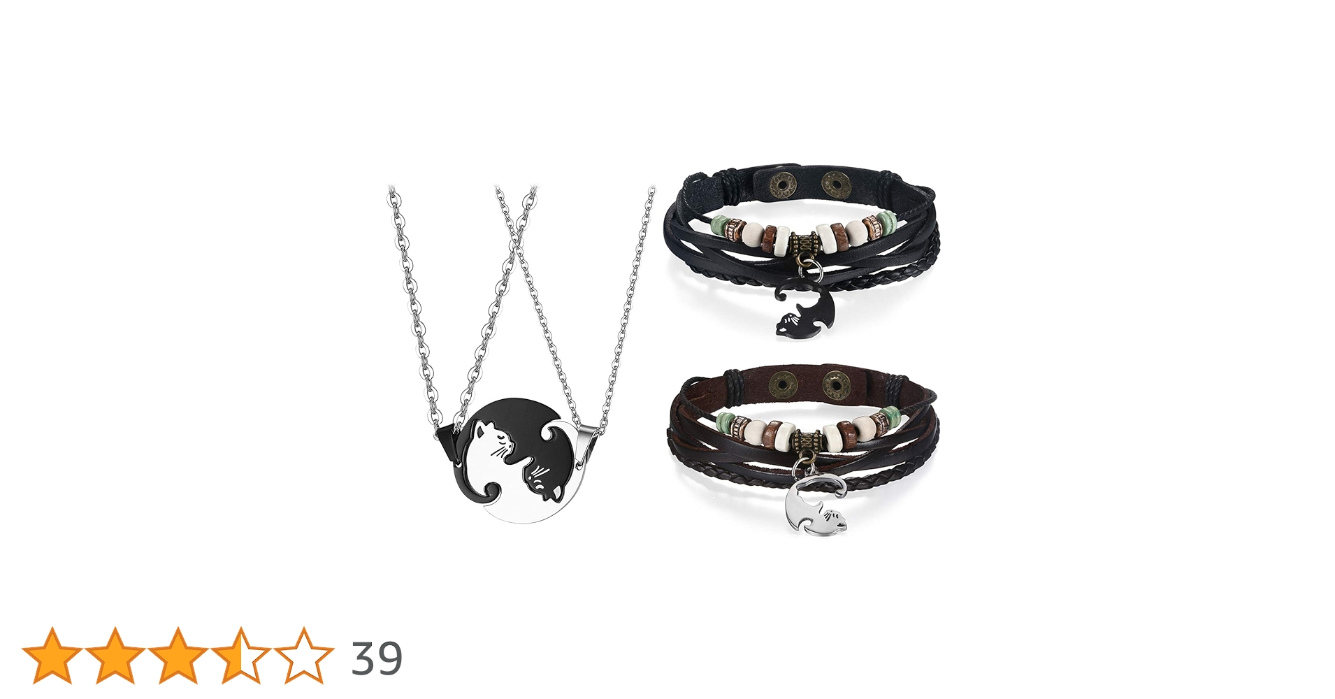 Amazon | [Aroncent] ペアネックレス 猫 ペンダントトップ ペア